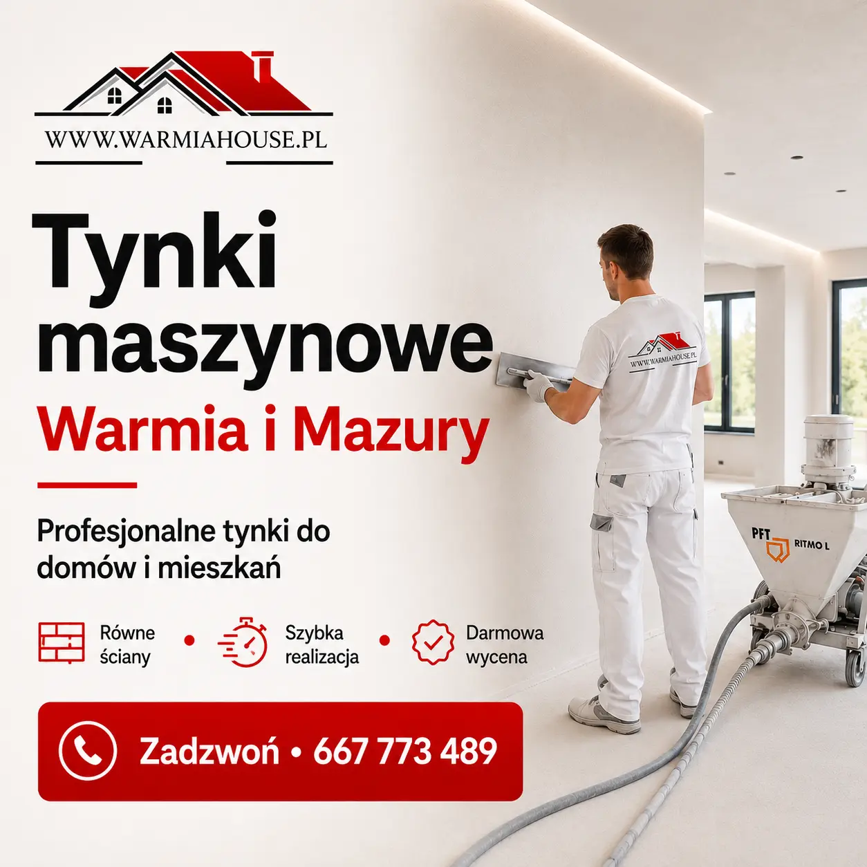 Tynki maszynowe Warmia i Mazury – Warmia House