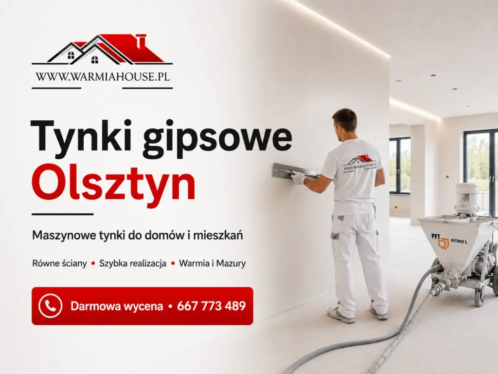 tynki gipsowe Olsztyn 1 Tynki gipsowe Olsztyn – maszynowe tynkowanie ścian | Warmia House