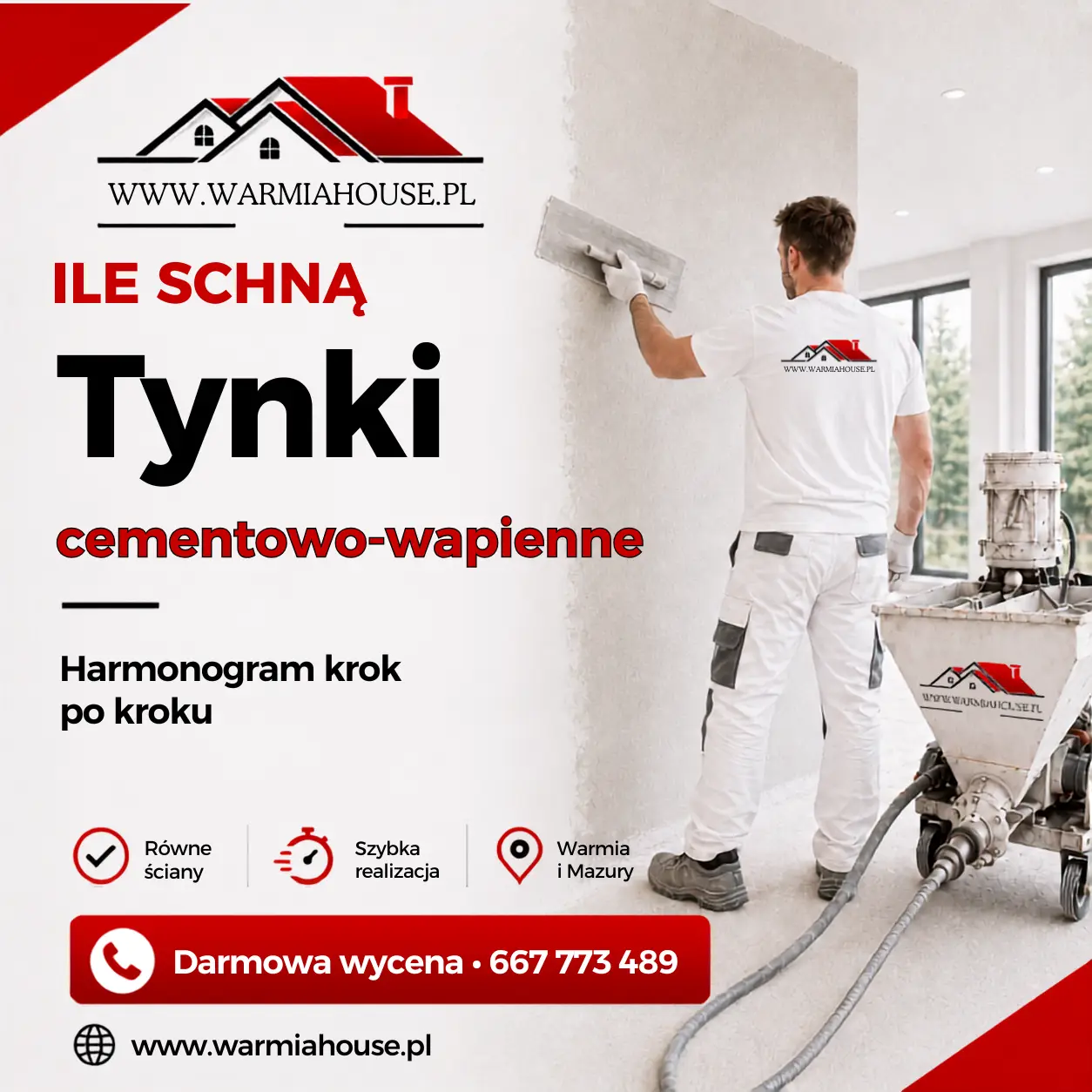 Ile schną tynki cementowo-wapienne? Harmonogram krok po kroku
